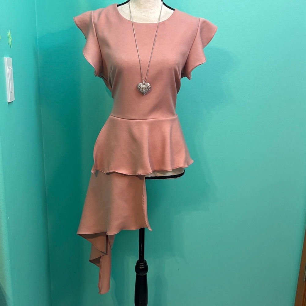 L.N.V. Chic Asymmetrical Ruffle Top